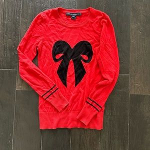 Cute French Connection women’s red bow sweater like new!